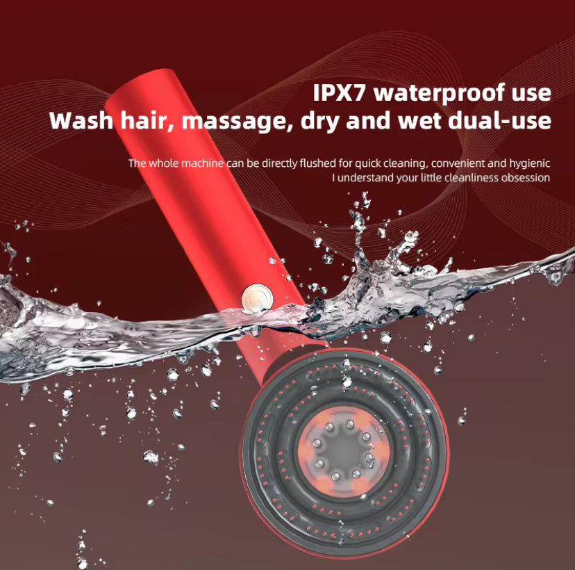 Brosse Massage Cheveux Électrique Waterproof - Cuir Chevelu Relaxant