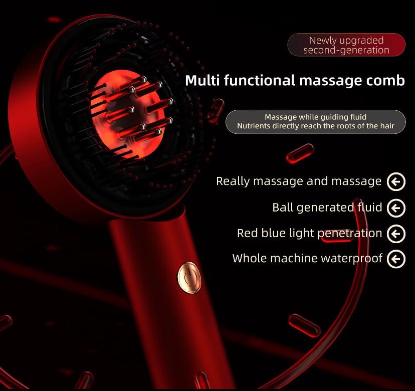 Brosse Massage Cheveux Électrique Waterproof - Cuir Chevelu Relaxant